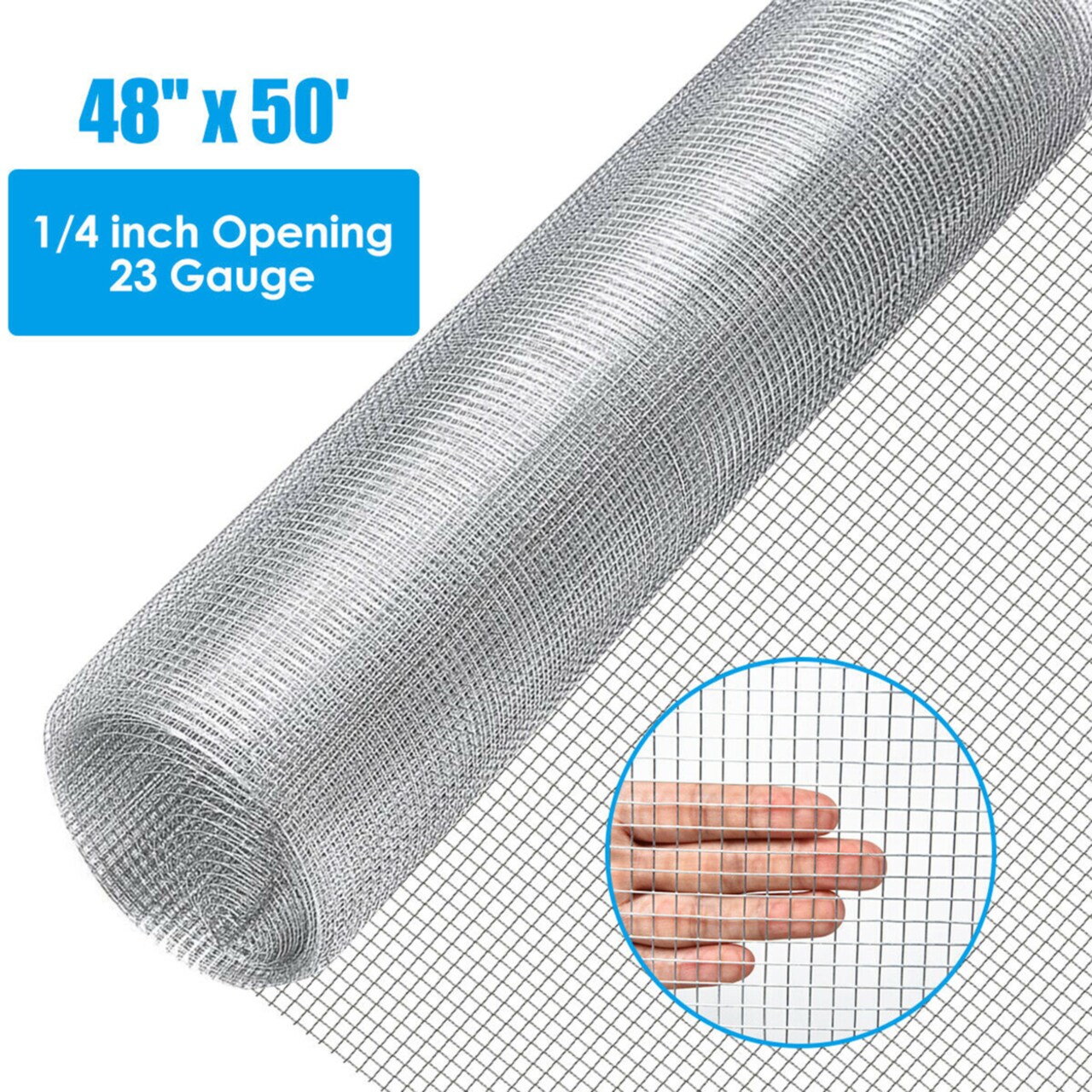 48X 50 1/4 Inch Hardware Cloth Galvanized Chicken Wire Welded Fence Mesh Roll